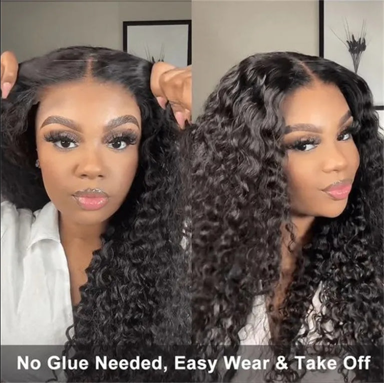 Glueless Wigs 70 Percent Human Hair Pre Plucked Pre Cut  Lace Frontal Wig