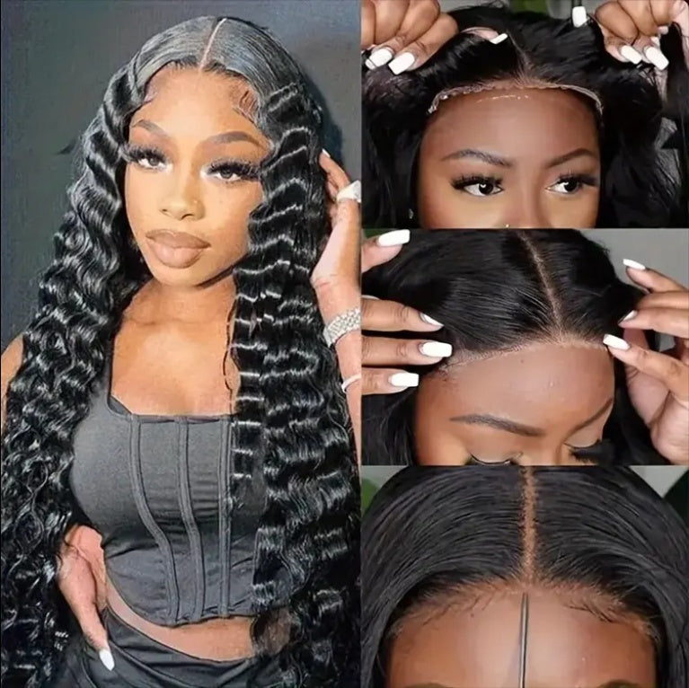 Glueless Wigs 70 Percent Human Hair Pre Plucked Pre Cut  Lace Frontal Wig