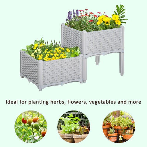 2 Piece Raised Garden Bed With Legs
