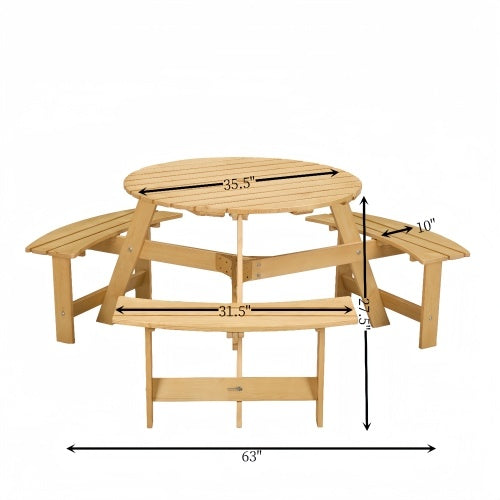 Outdoor 6 Person Picnic Table