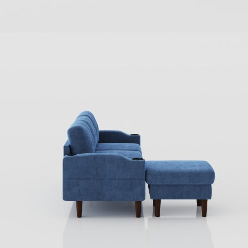 Convertible Combination Sofa Sofa L-Shaped Sofa With Storage Cabinet Footstool