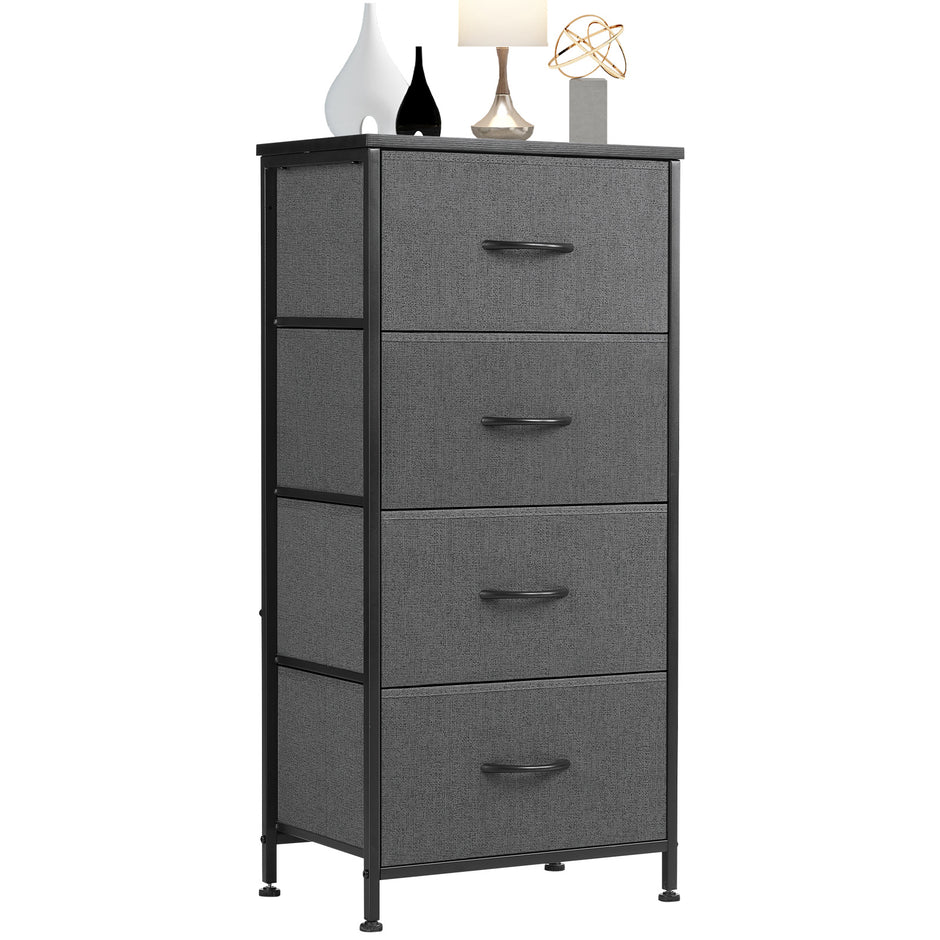 Chest Of Drawers, Metal Frame And Wood Top Dresser