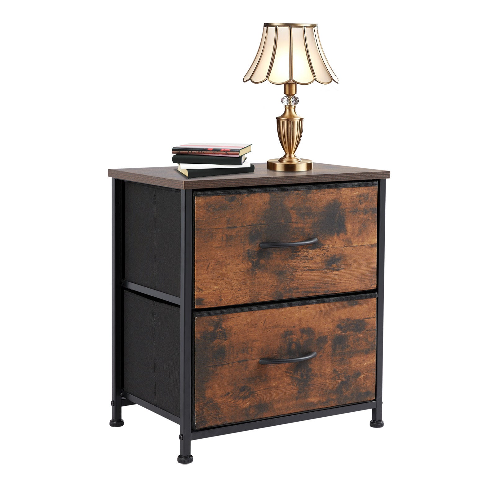 Chest Of Drawers, Metal Frame And Wood Top Dresser