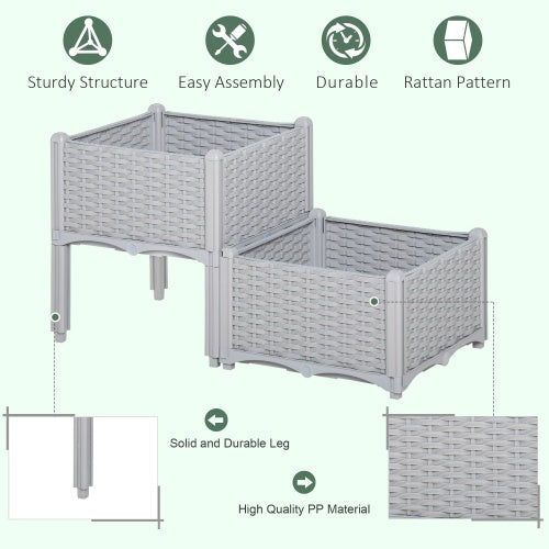 2 Piece Raised Garden Bed With Legs