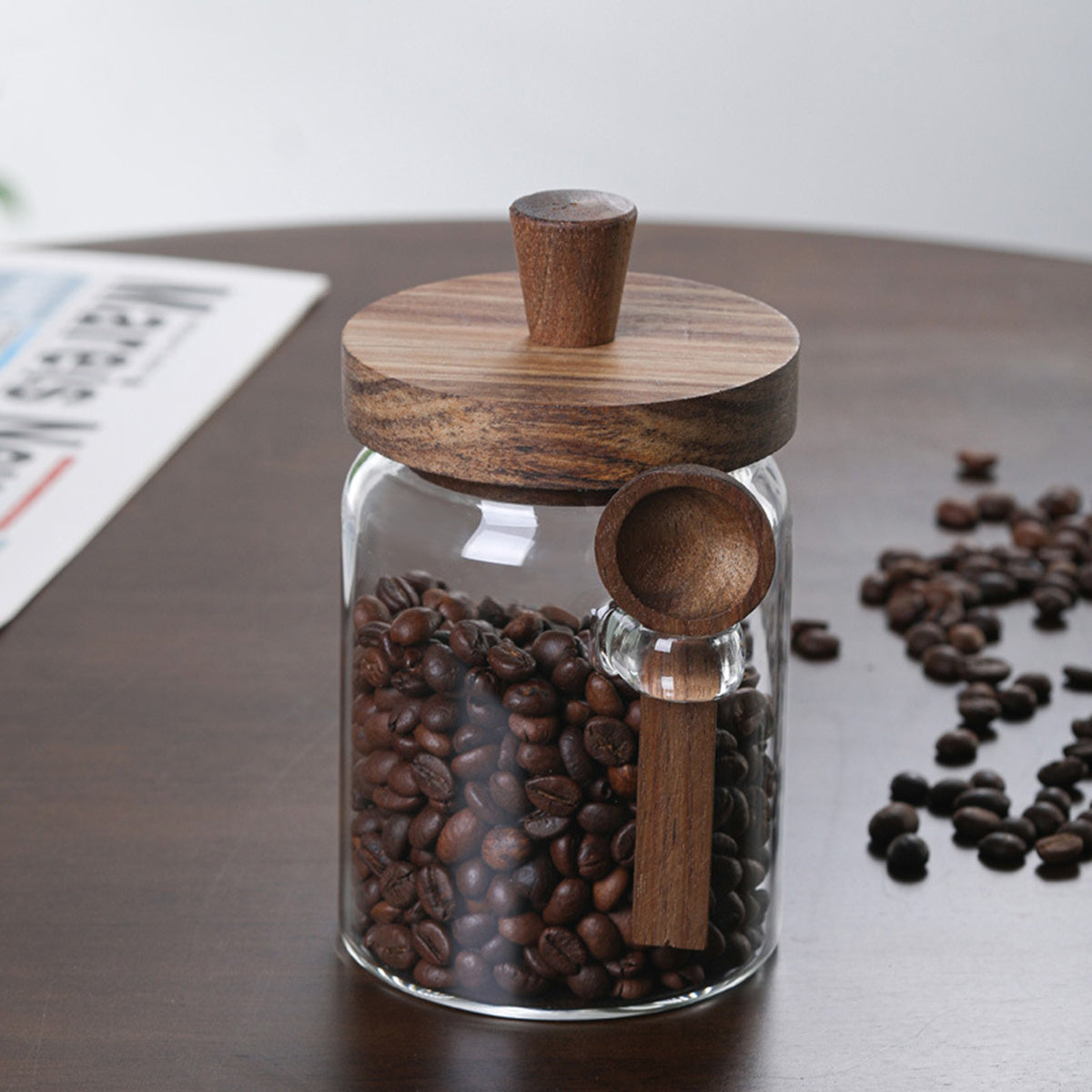 3 Pcs Glass Coffee Jars With Spoons