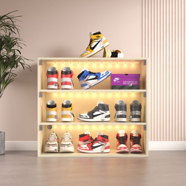 LED Light Shoebox Triple Layer With Glass Door