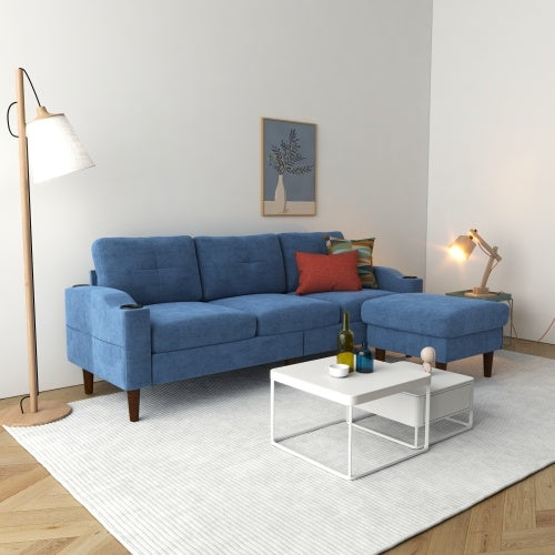 Convertible Combination Sofa Sofa L-Shaped Sofa With Storage Cabinet Footstool