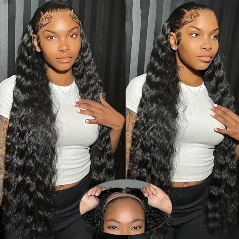 Glueless Wigs 70 Percent Human Hair Pre Plucked Pre Cut  Lace Frontal Wig