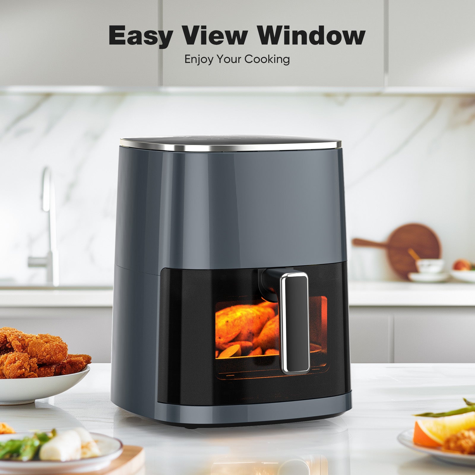 Air Fryer 6 Quart Capacity With Window Square