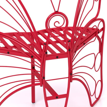 Modern Butterfly Cast Metal Garden Bench