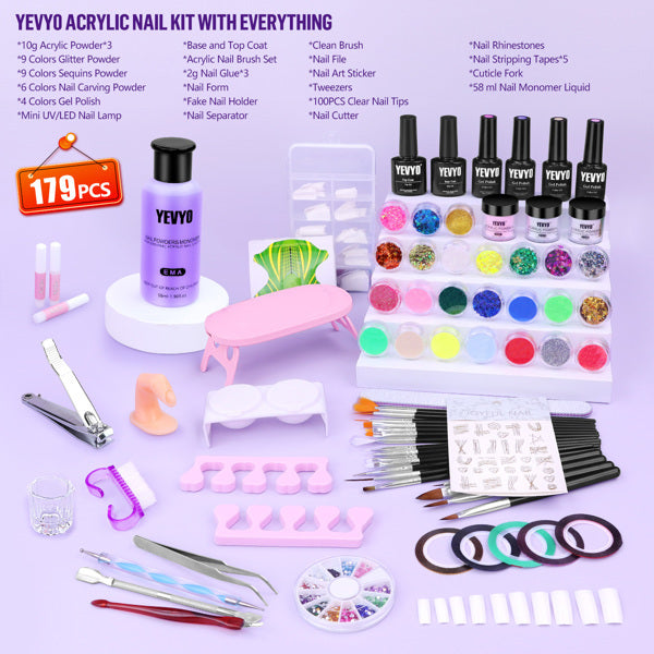 Acrylic Nail Kit With UV