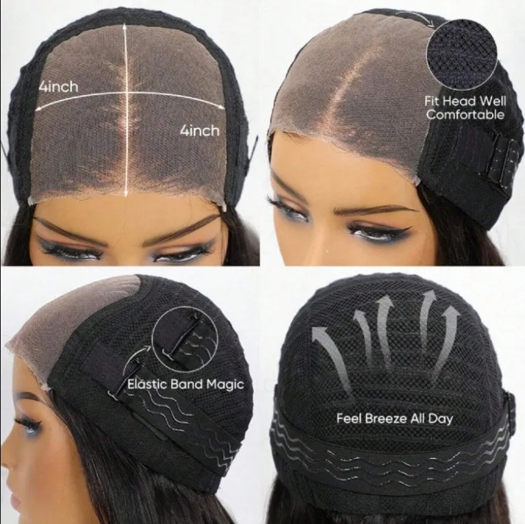 4x4 Sheer Lace Human Hair Brazilian Wig