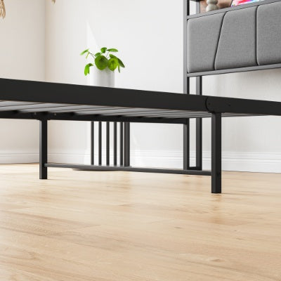 Twin Size Bed Frame, Storage Headboard With Charging Station