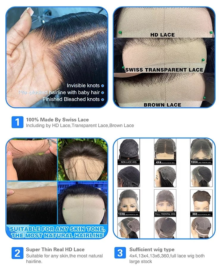6x4 Density Virgin Human Hair Wig