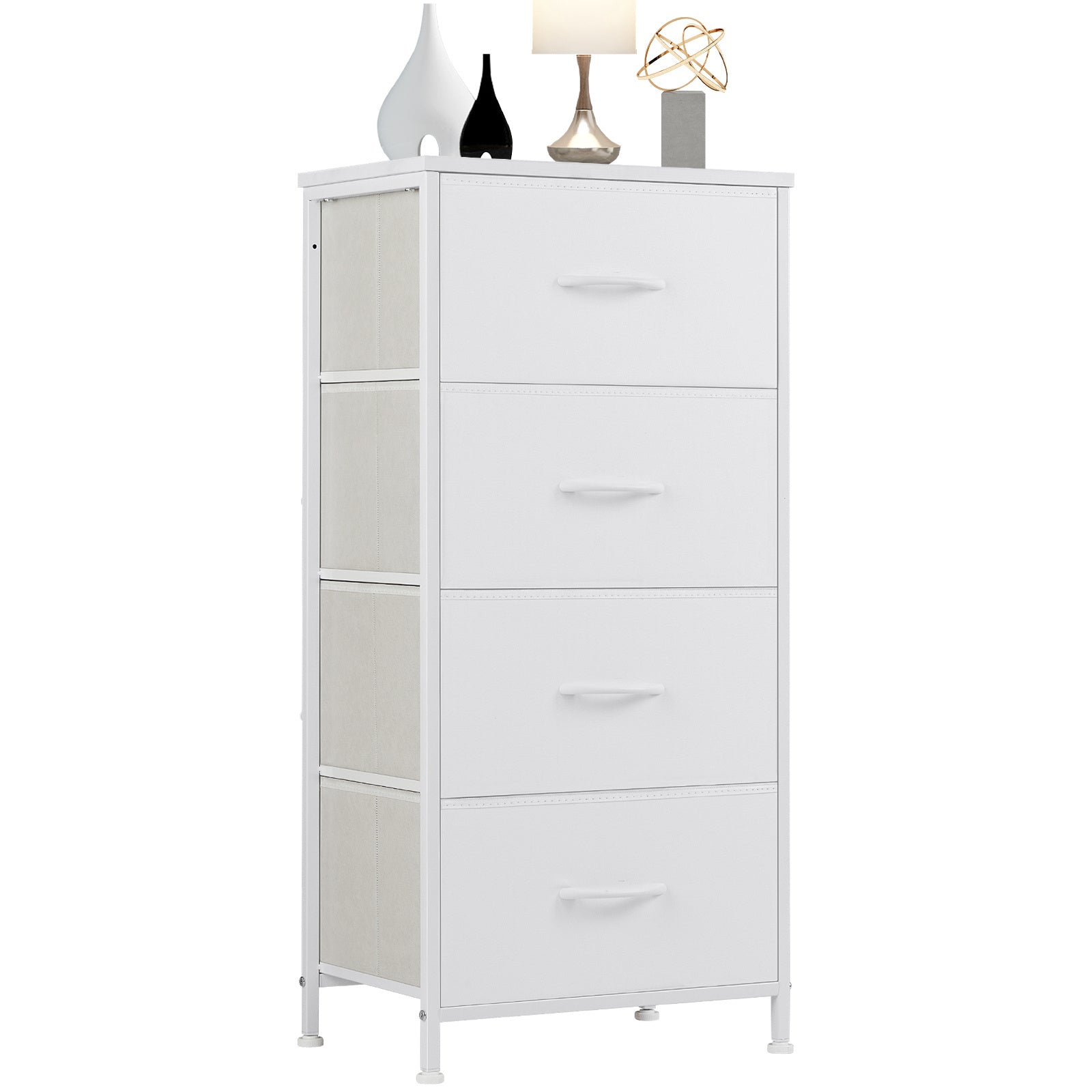 Chest Of Drawers, Metal Frame And Wood Top Dresser