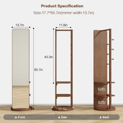 Large Full Length Mirror with Organizer