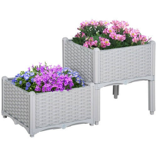 2 Piece Raised Garden Bed With Legs