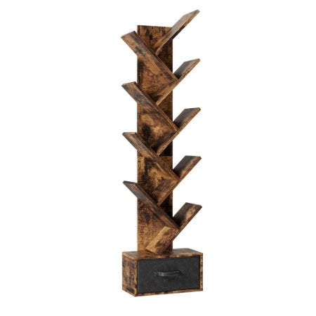 9 Tier Tree Bookshelf With Drawer Bookcase