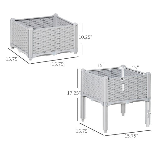 2 Piece Raised Garden Bed With Legs
