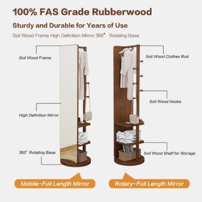 Large Full Length Mirror with Organizer