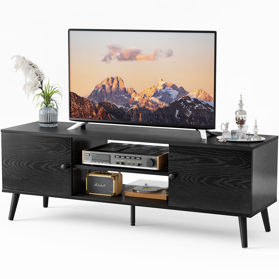 Panel TV Cabinet Can Store Black Cabinets