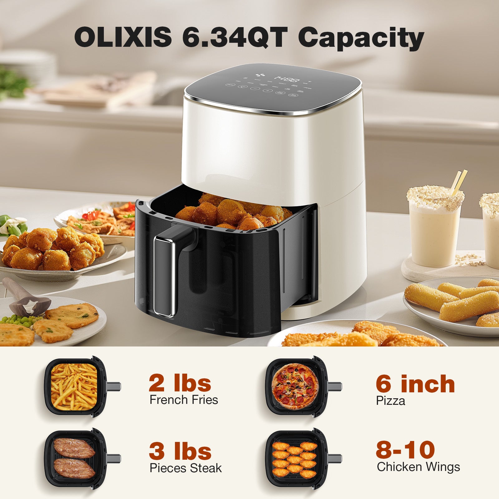 Air Fryer 6 Quart Capacity With Window Square