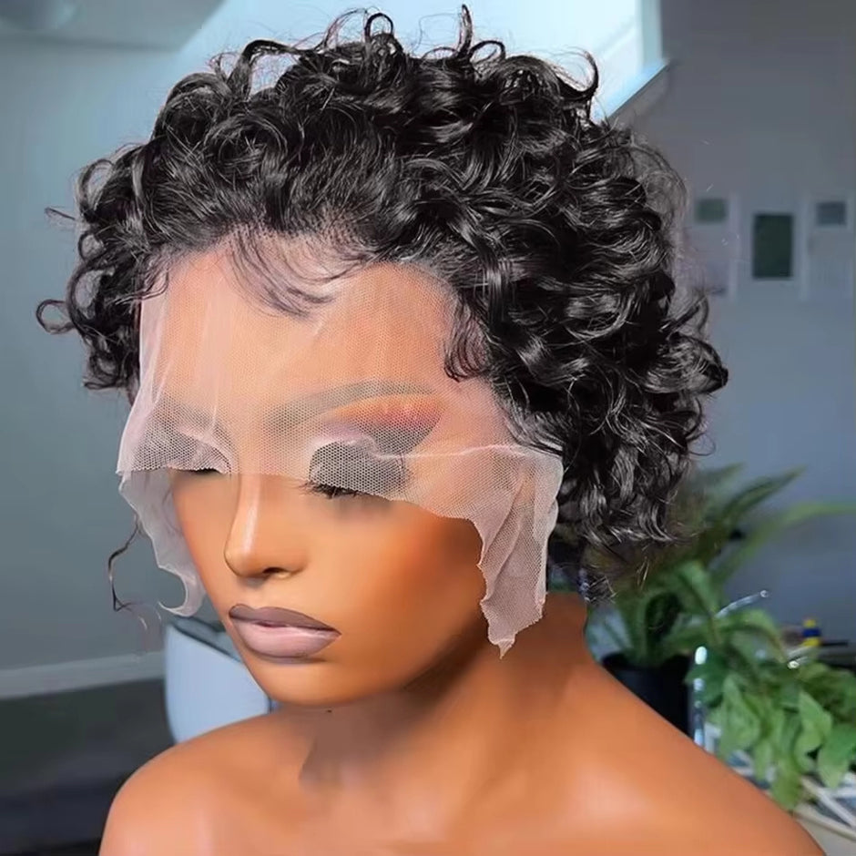 13x1 pixie Wigs Human Hair