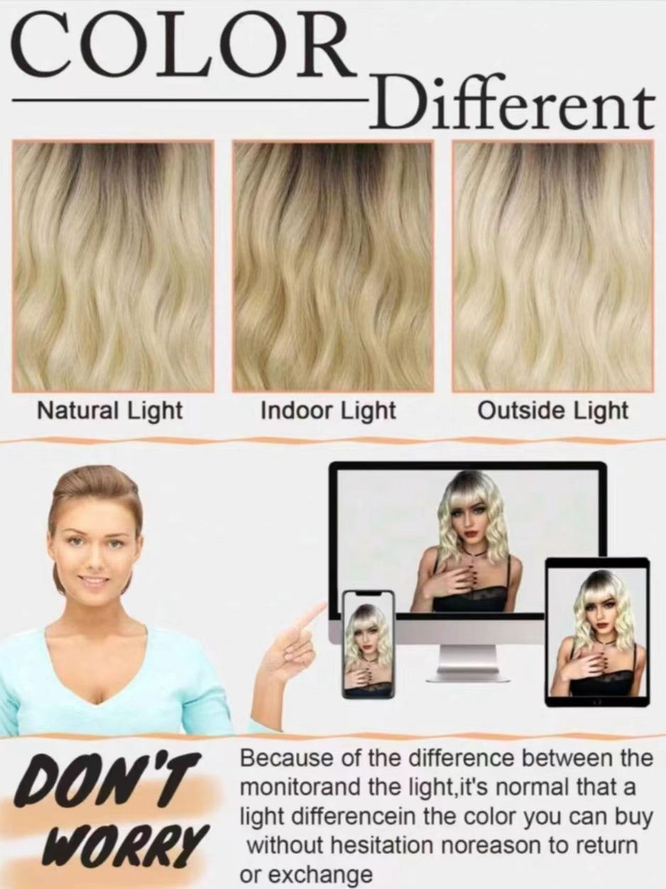 Synthetic Wavy Wig With Bangs