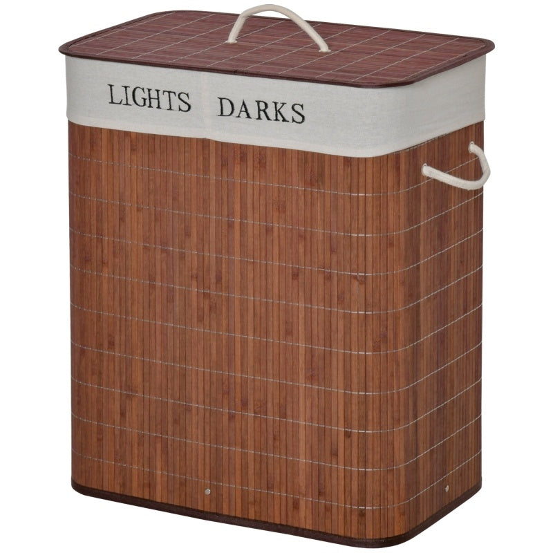 Bamboo Laundry Basket With Lid And String Handles