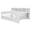 Wooden Full-size Sofa Bed With Storage Rack