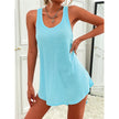Women's Scoop Neck Solid Sleeveless Summer Beach Tank