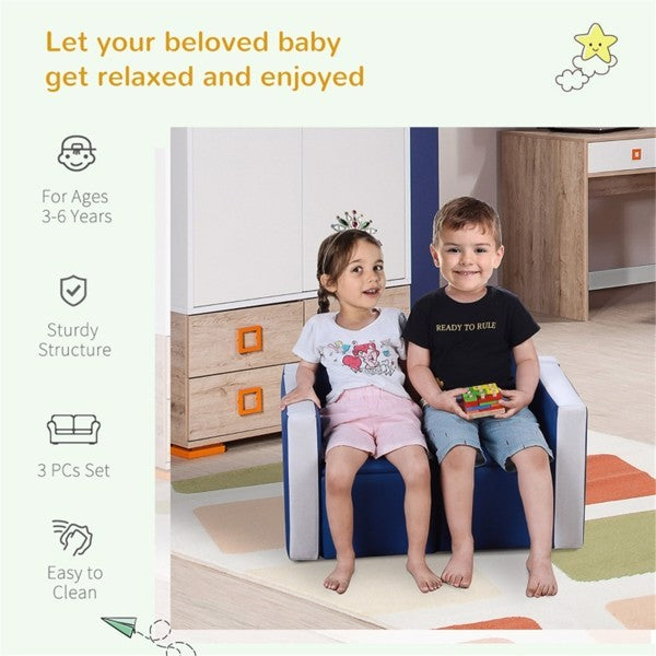 Children's 2-in-1 Sofa Set - Blue , WalMart Is Prohibited For Sale And Does Not Ship On Weekends
