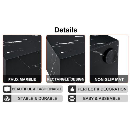 Black Marble Texture MDF Coffee Table