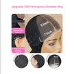 9x6 Lace Wavy Layer Cut Non-Glue Wig With Curtain Bangs Black Female Human Hair Wig