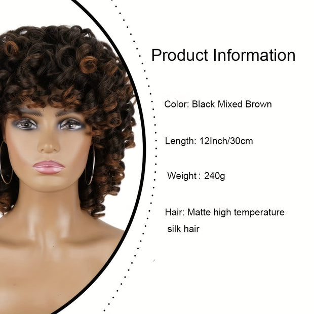 12-inch Multi-color Curly Hair