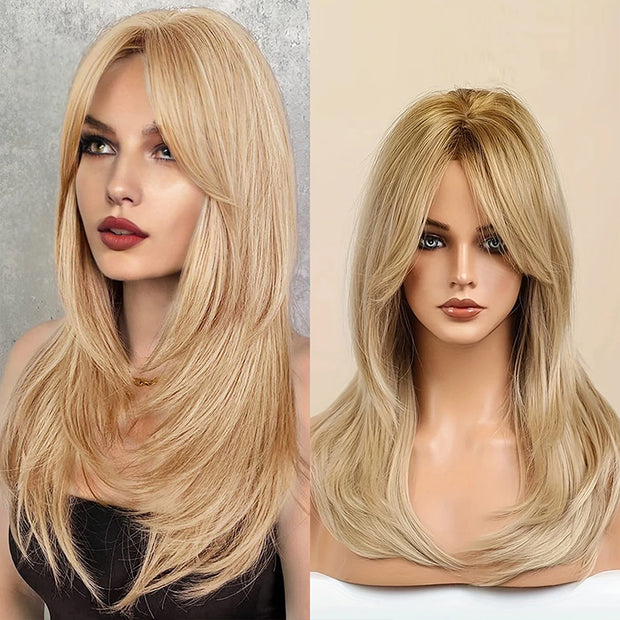 Blonde Wig Long Curly Hair Non-toxic Wig