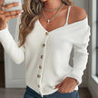 Women's V-Neck Button Front Long Sleeve Knit Cardigan