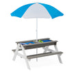 3-in-1 Children's Outdoor Wooden Picnic Table With Umbrella