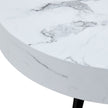 White Marble-Patterned Round Coffee Table