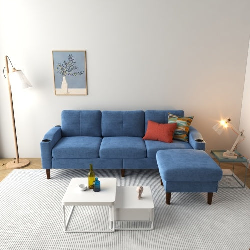 Convertible Combination Sofa Sofa L-Shaped Sofa With Storage Cabinet Footstool