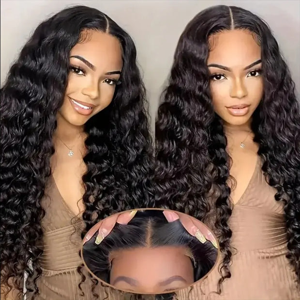 Glueless Wigs 70 Percent Human Hair Pre Plucked Pre Cut  Lace Frontal Wig