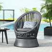 Modern Gray Wicker Lounge Chair With Rattan And Iron Frame