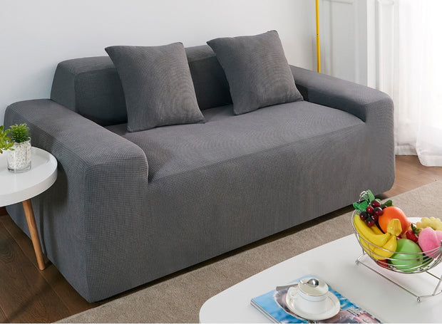 Waterproof Polar Fleece Solid Color Bomb Cover Sofa Slipcover Corner Case For Living Room 1 2 3 4 Seat