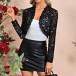 Crop Cardigan Sheer Floral Lace