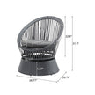 Modern Gray Wicker Lounge Chair With Rattan And Iron Frame
