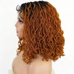 4x4 Lace Front Braided Wig Curly Mini Faux Locs Ombre Brown