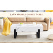 Black and White Minimalist MDF Marble-Patterned Coffee Table.