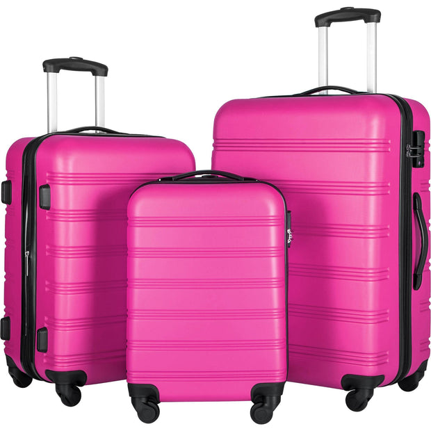 Pink 3-Piecec Hard Shell Trolley Case