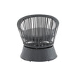 Modern Gray Wicker Lounge Chair With Rattan And Iron Frame