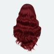 Elegant 24 Inch Red Wavy Synthetic Wig